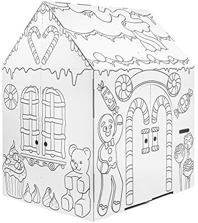 Amazon.com: Easy Playhouse Gingerbread House - Kids Art & Craft for Indoor Fun, Color Favorite Ho... | Amazon (US)