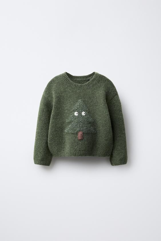 EMBROIDERED TREE KNIT SWEATER | Zara US