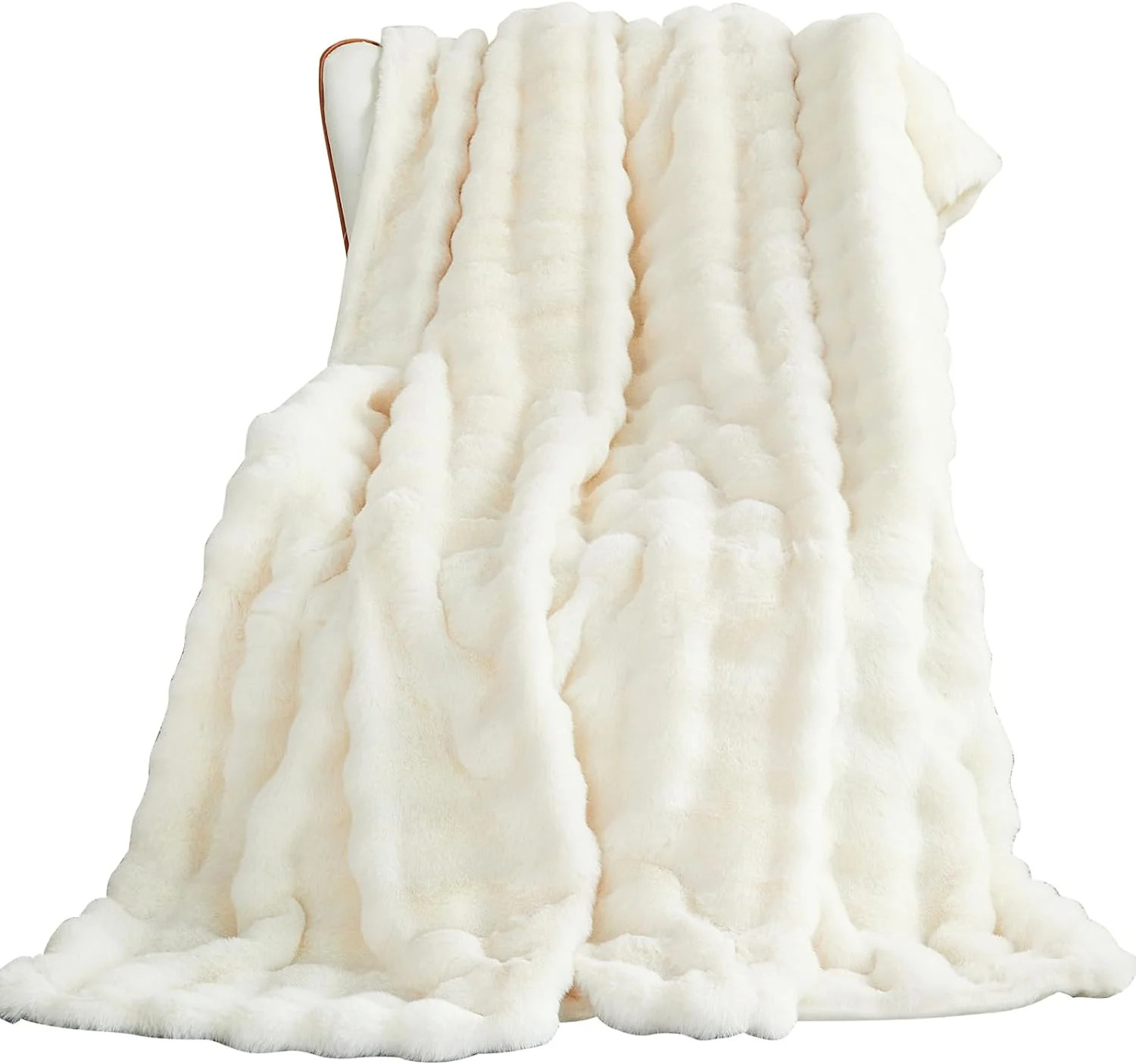 TOPCHANCES Faux Fur Throw Blankets, Soft Luxury Rabbit Plush Blanket, Fleece Throw Blanket for So... | Walmart (US)