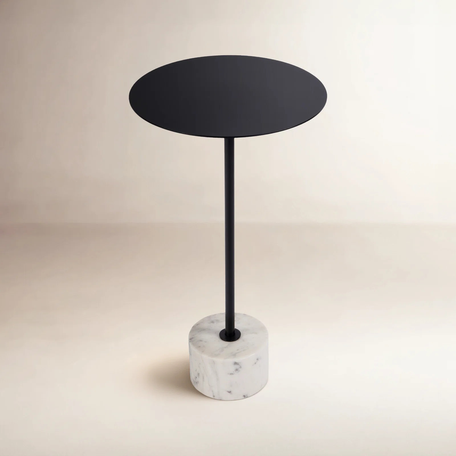 Joss & Main Kerstin 13.75 in. W Round Iron and Marble Side Table | Birch Lane | Birch Lane