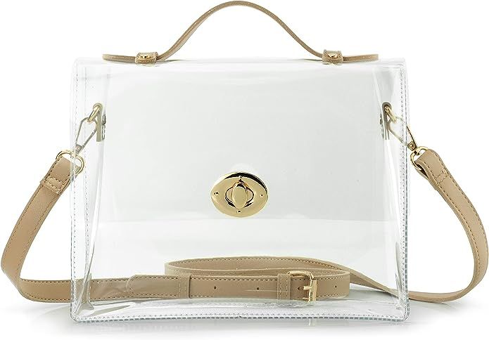Clear Bag with Turn Lock Closure Women's Cross Body Handbags Stadium Approved | Amazon (US)