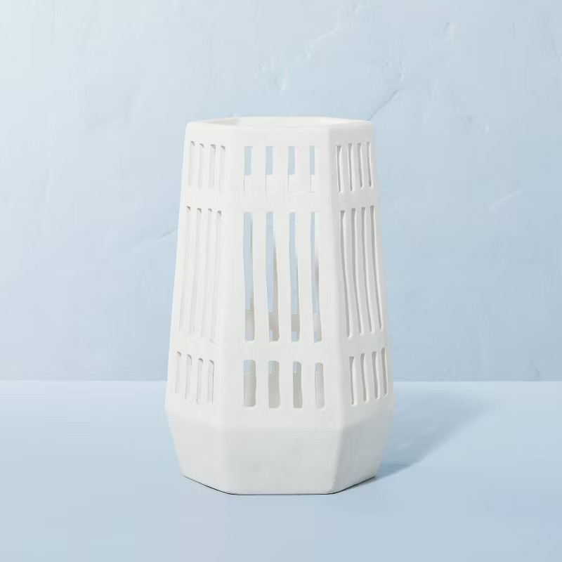 11" Cut Out Stoneware Lantern - Hearth & Hand™ with Magnolia | Target