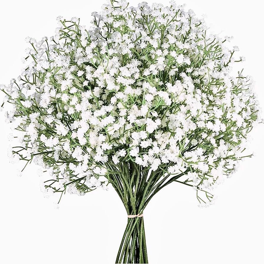 Babys Breath Artificial Flowers,12 Pcs Gypsophila Real Touch Flowers for Wedding Party Home Garde... | Amazon (US)