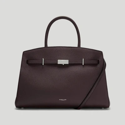 DeMellier The Midi Hudson in Bordeaux Small Grain Leather Crossbody bag | DeMellier