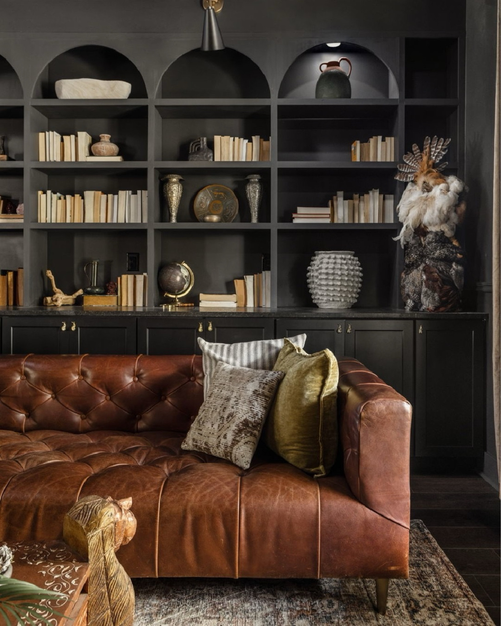 A moody library vibe makes for a great den.

#LTKhome