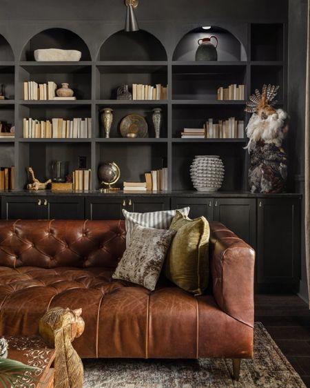 A moody library vibe makes for a great den.

#LTKhome
