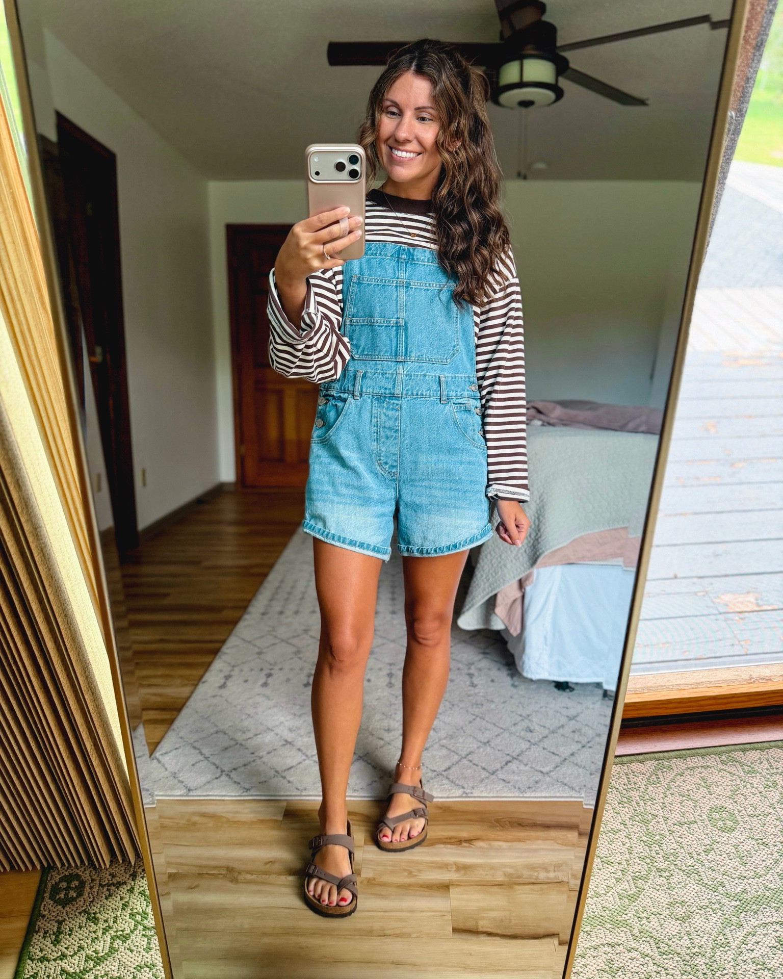 small in my striped long sleeve shirt and xs in my denim short overalls and 36 in my birkenstock sandals 🤎

#LTKPetite #LTKSeasonal #LTKootd