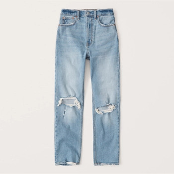 Women's Ultra High Rise Ankle Straight Jeans | Women's Bottoms | Abercrombie.com | Abercrombie & Fitch (US)