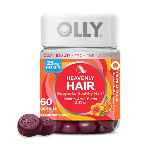 OLLY Heavenly Hair Gummy, Supports Healthy Hair, Keratin, Biotin, AMLA, Chewable Supplement, 30 Day Supply - 60 Count | Amazon (US)
