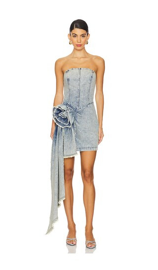 Giselle Denim Mini Dress in Light Blue | Revolve Clothing (Global)