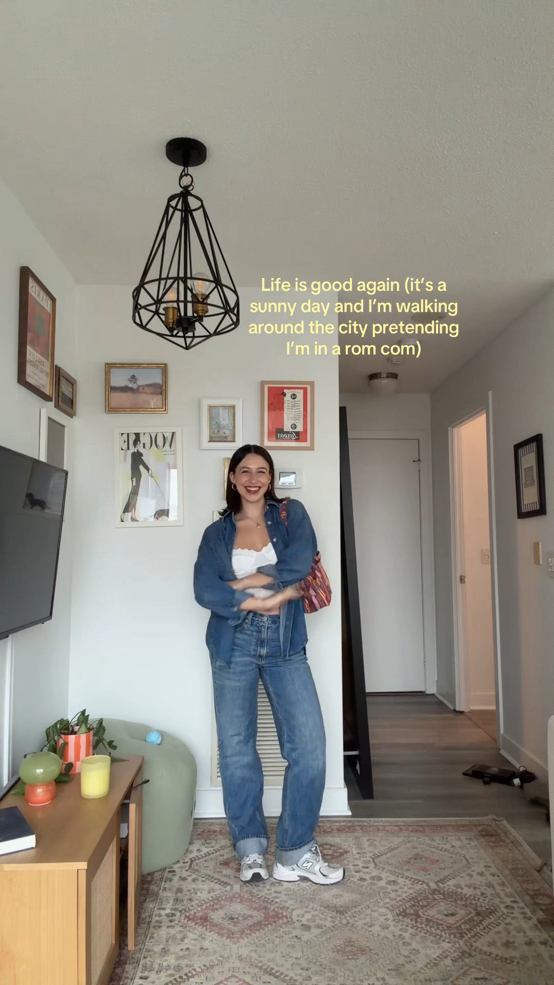 Spring rom com outfit | denim top XS, jeans 26, tank is old from Princess Polly

#LTKcanada #LTKsummer