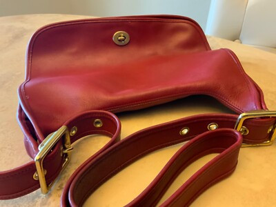 Vintage Coach Red Legacy Crescent Bag E2P 9718 | eBay US