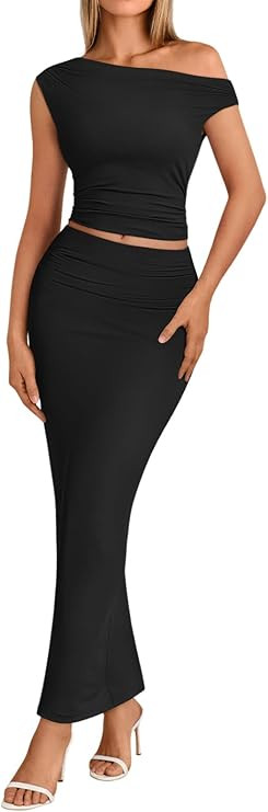 Trendy Queen Skirt Sets Women 2 Piece Going Out Dressy Outfits 2026 Summer Sexy Maxi Bodycon Dres... | Amazon (US)
