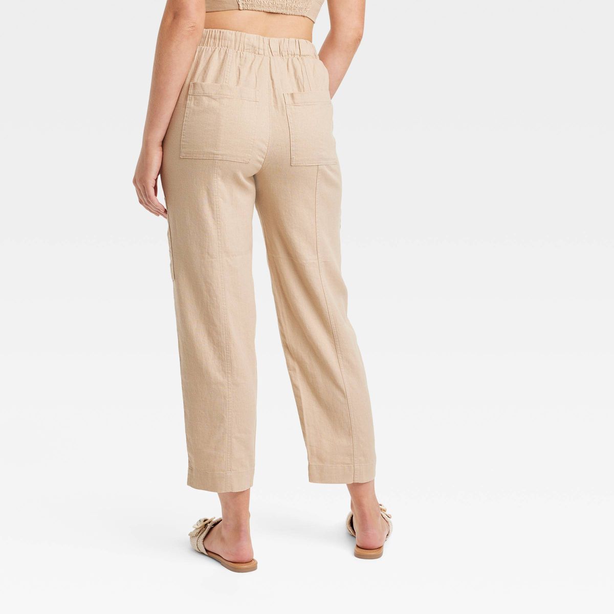 Women's High-Rise Pull-On Tapered Pants - Universal Thread™ White S | Target