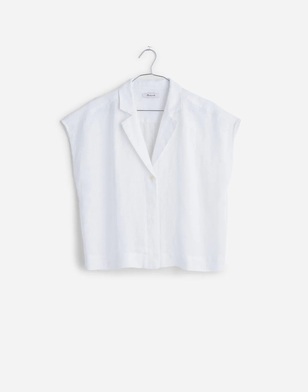 Boxy Cap-Sleeve Shirt in 100% Linen | Madewell