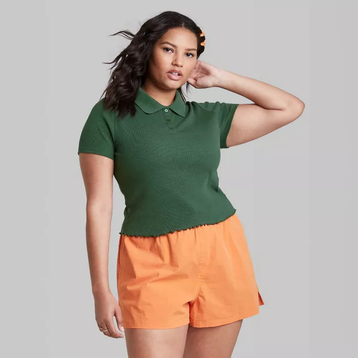 Women's Slim Fit Short Sleeve Polo Baby T-Shirt - Wild Fable™ | Target