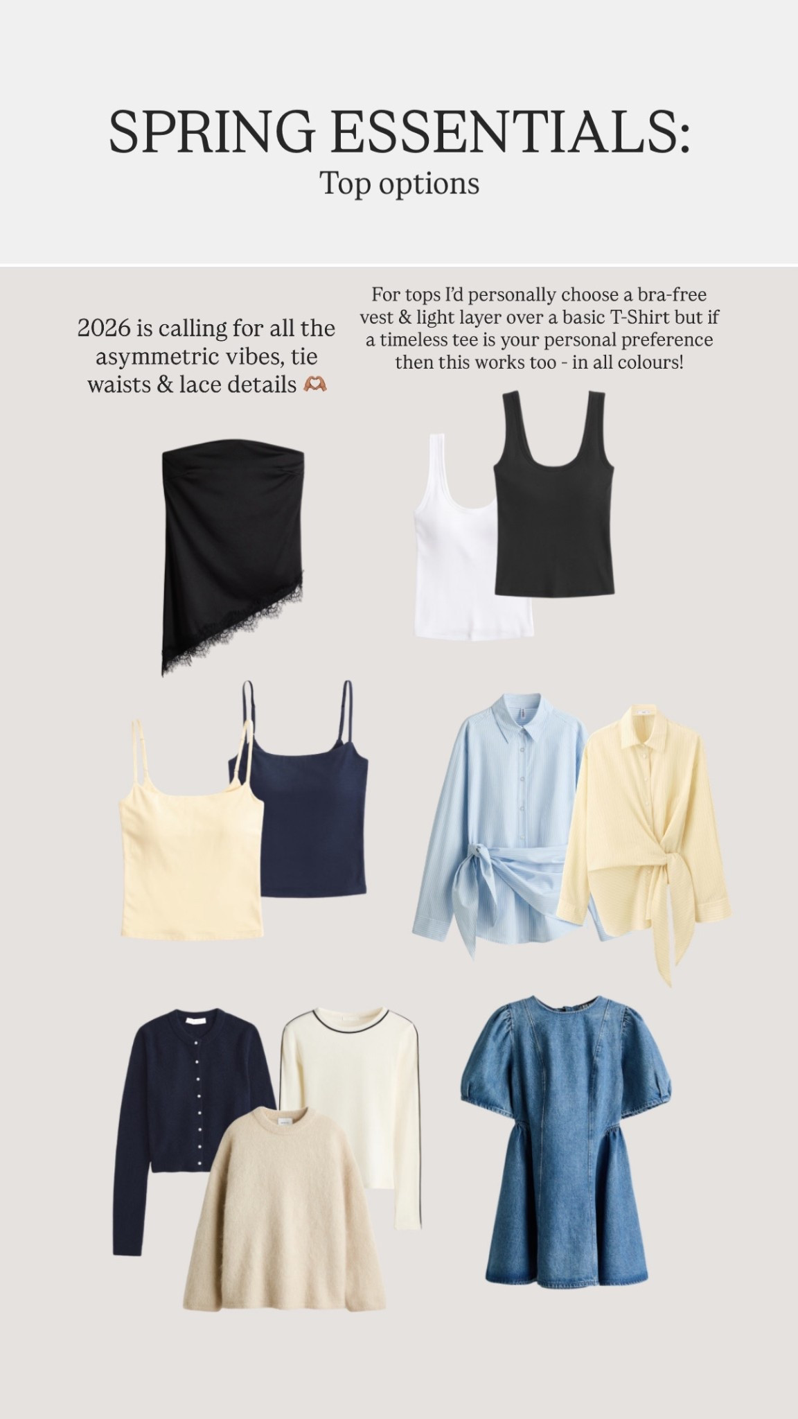 Spring Capsule Wardrobe tops options 

#LTKeurope #LTKspring #LTKstyletip