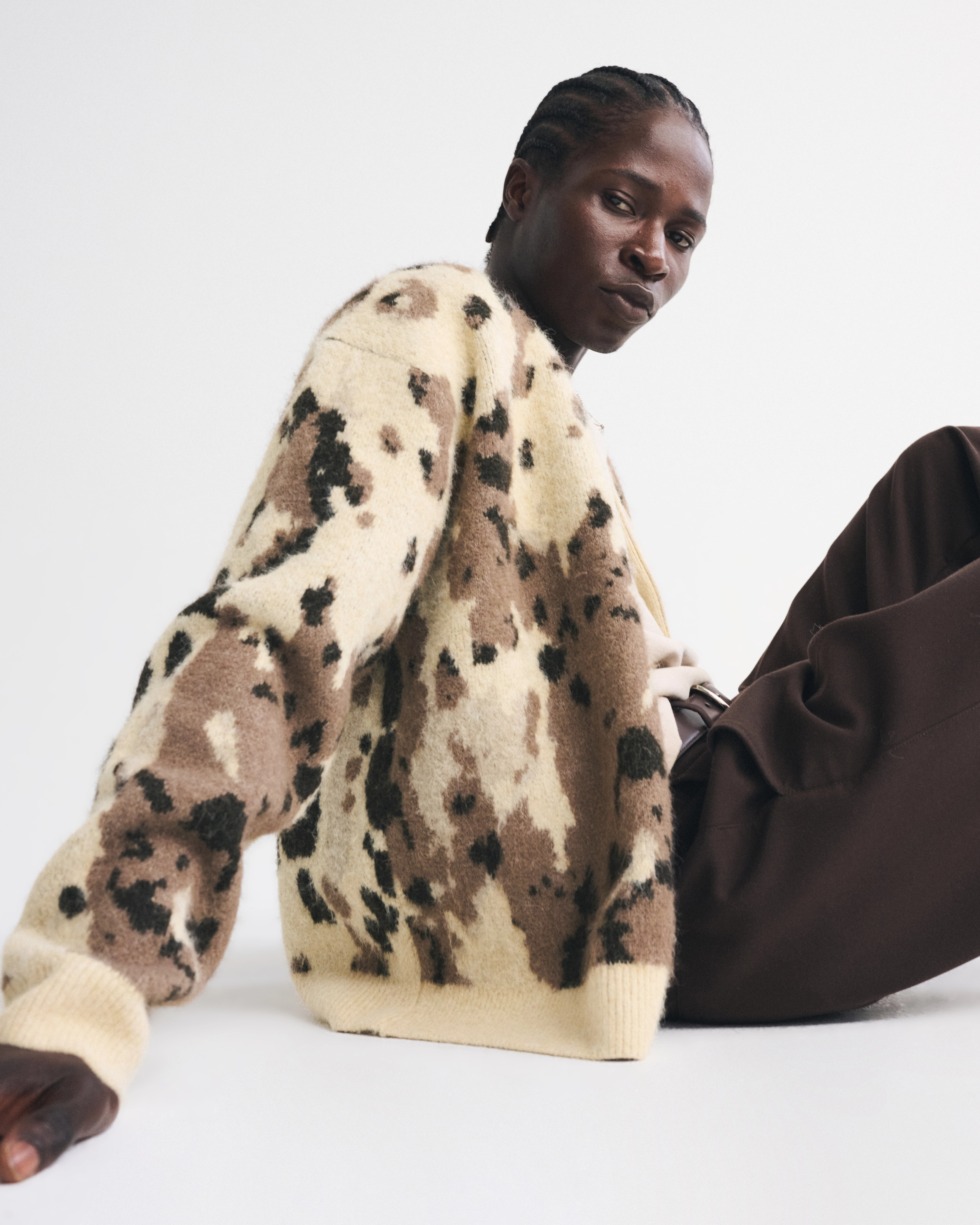 Fuzzy Animal Print Cardigan | Abercrombie & Fitch (US)