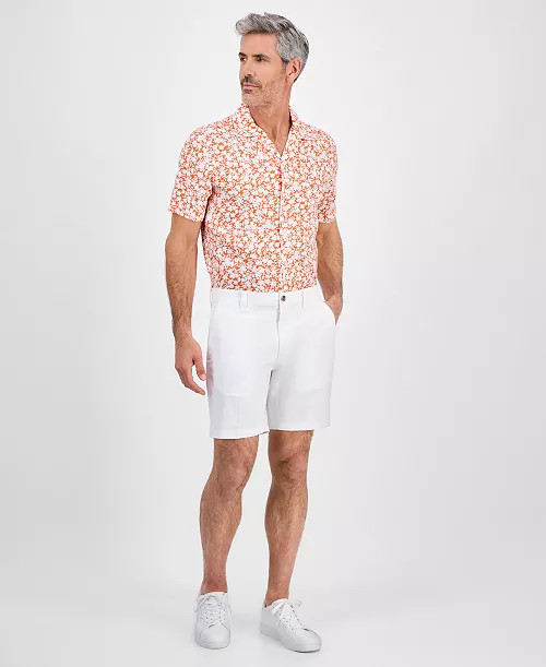 Michael Kors Men's Signature Stretch-Cotton Shorts - Macy's | Macy's