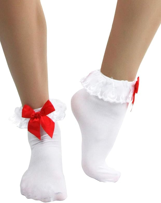 ToBeInStyle Women’s Beautiful Lace Ruffle Top Opaque Anklet Socks | Amazon (US)