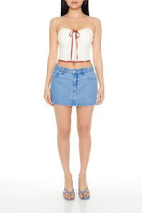 Cropped Bow Corset Tube Top | Forever 21