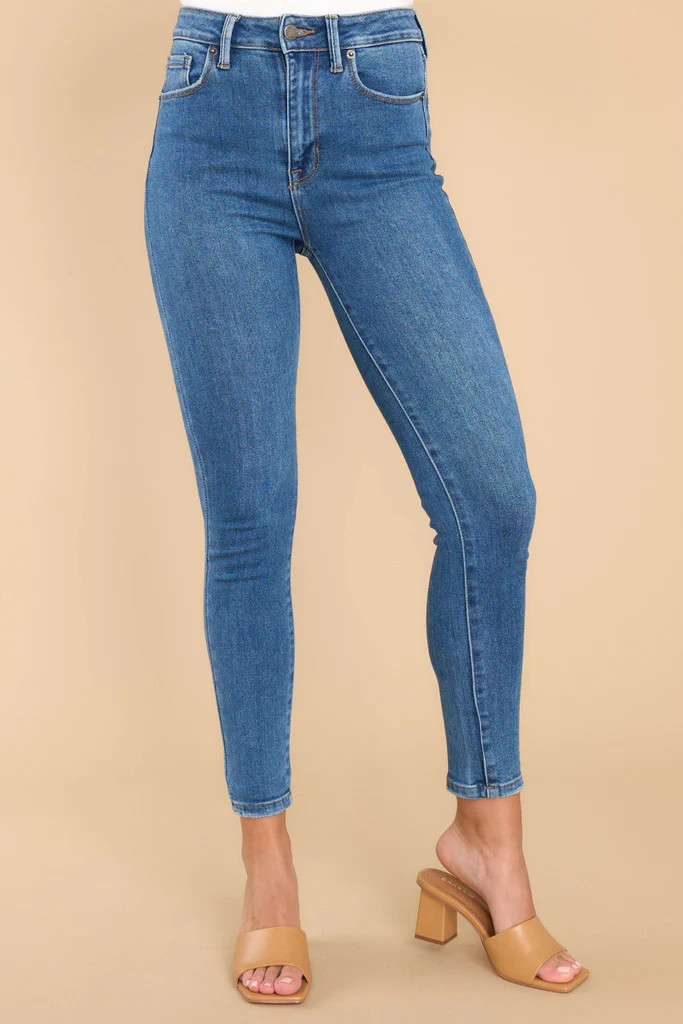 Perfect Vision Medium Wash Skinny Jeans | Red Dress 