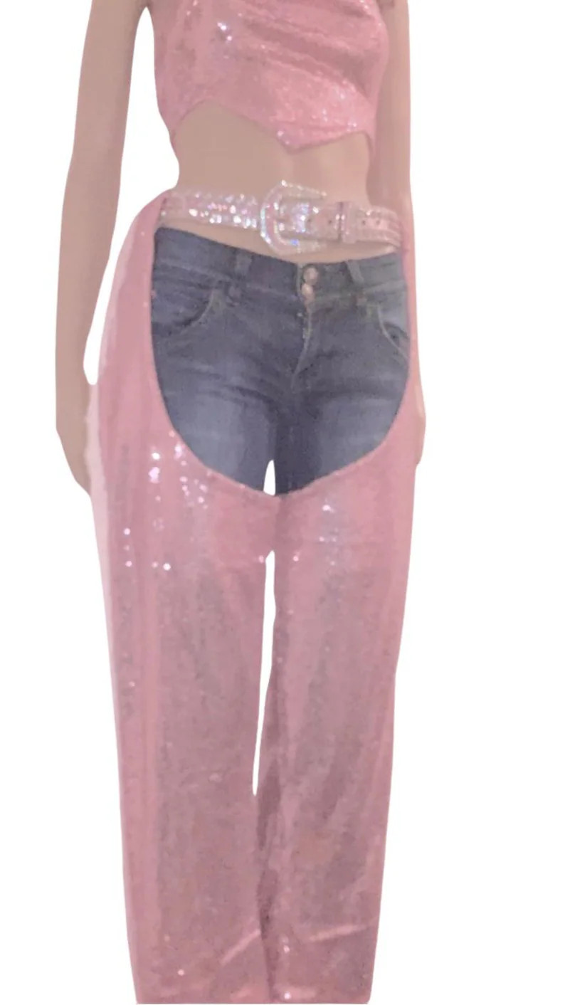 Sequin Fringe Chaps...choose a Color…belt Not Included - Etsy | Etsy (US)
