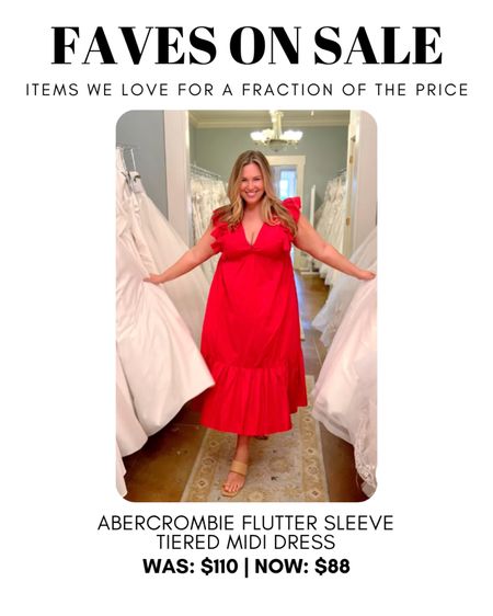 Abercrombie flutter sleeve dress on sale! 

#LTKSeasonal #LTKsalealert #LTKcurves