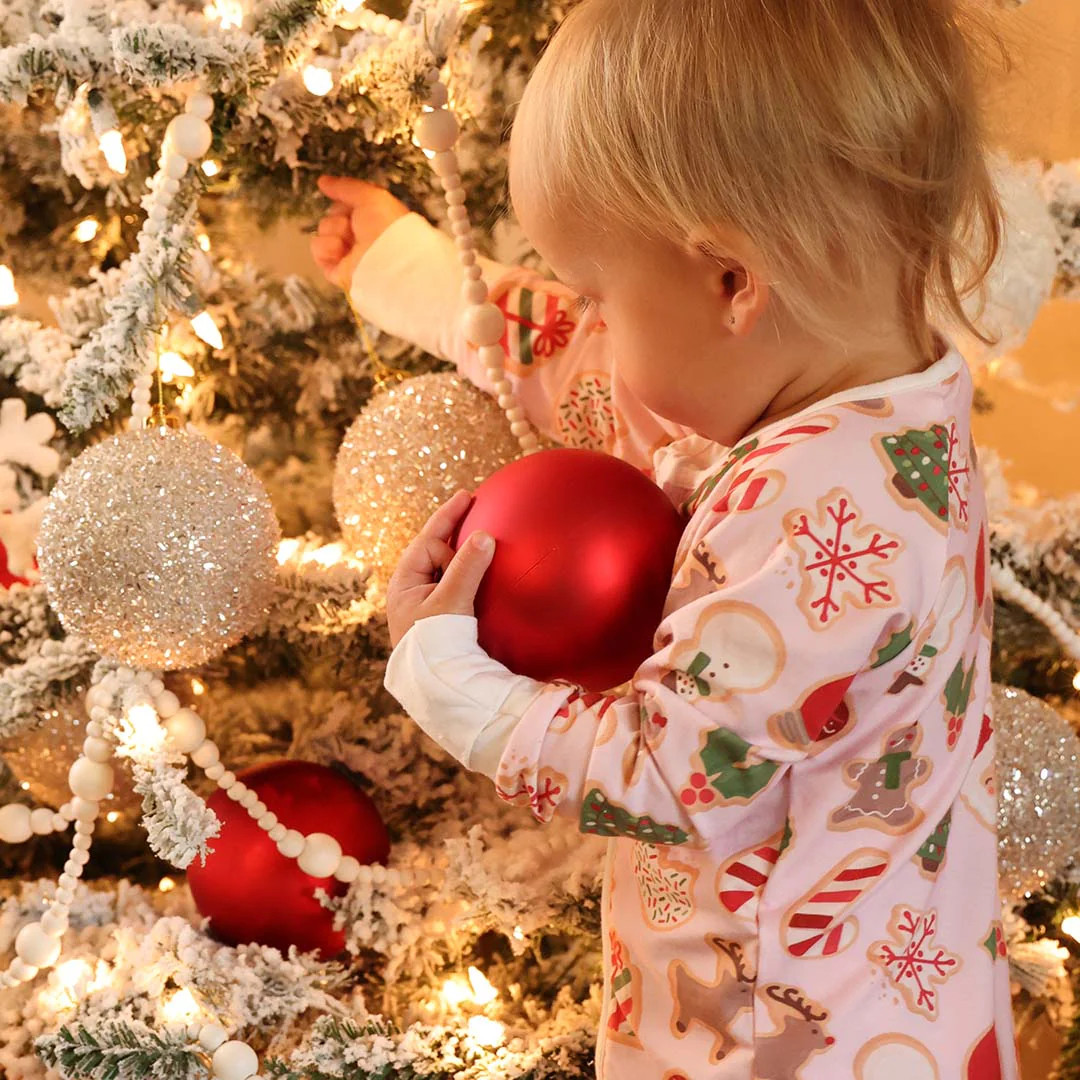 Cookies For Santa Convertible Zip Romper | Pink | Caden Lane