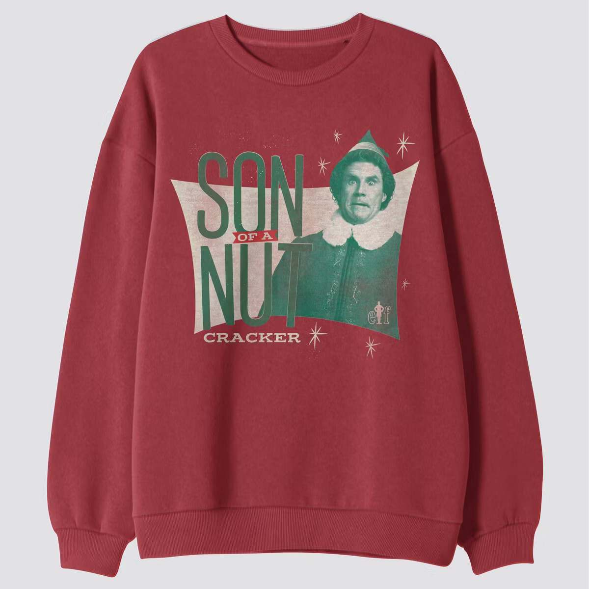 Men's Elf Crewneck Fleece Sweatshirt - Red M | Target