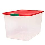 HOMZ Holiday Plastic Container Clear Storage Bin with Lid, 64 Quart-23.5" x 16.125" x 13.5", 2 Count | Amazon (US)