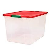 HOMZ Holiday Plastic Container Clear Storage Bin with Lid, 64 Quart-23.5" x 16.125" x 13.5", 2 Count | Amazon (US)