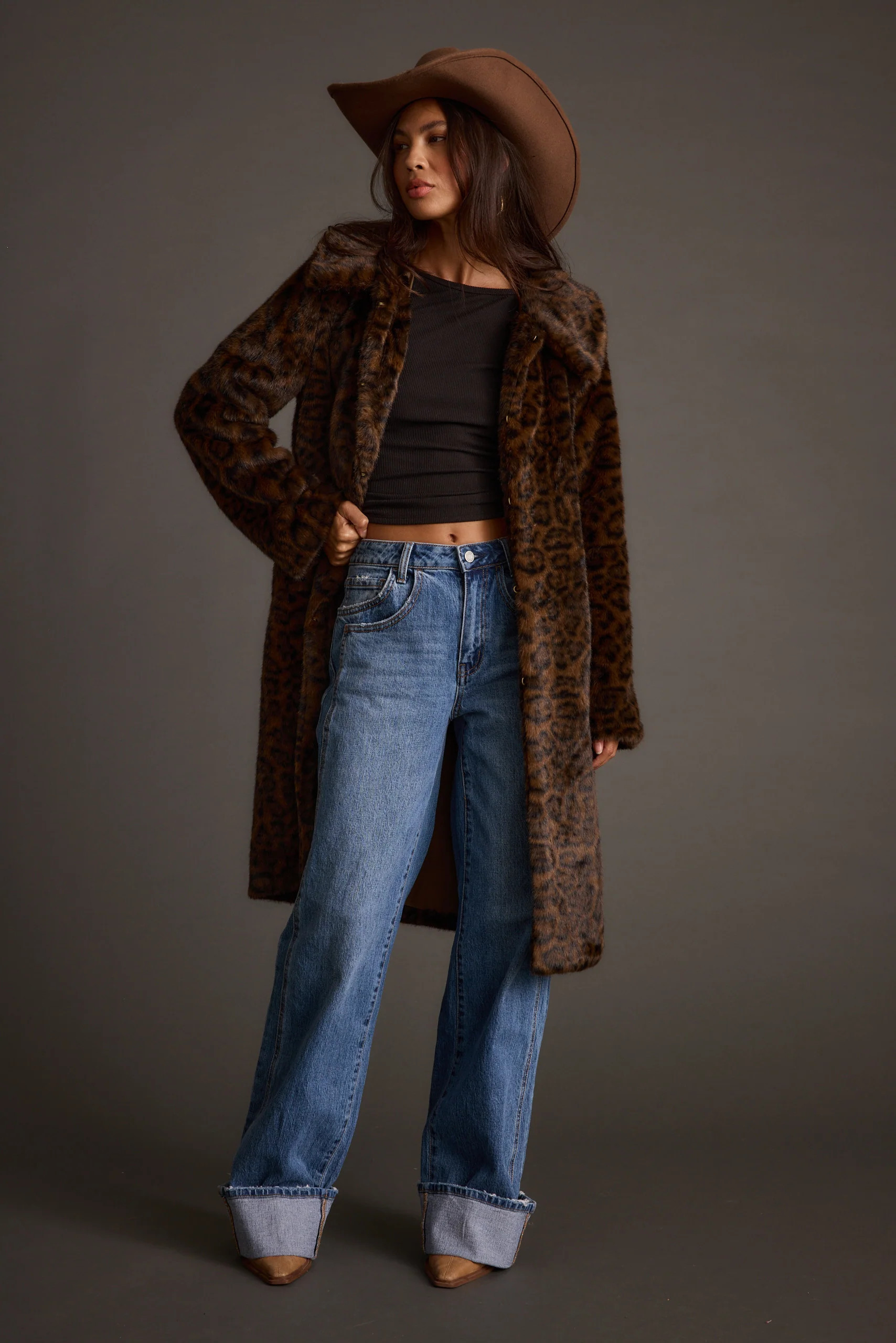 Rochelle Leopard Faux Fur Coat | 12th Tribe