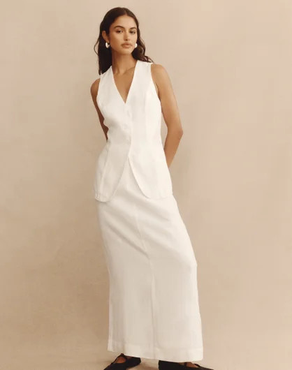 Linen Blend A Line Maxi Skirt | Glassons (NZ)