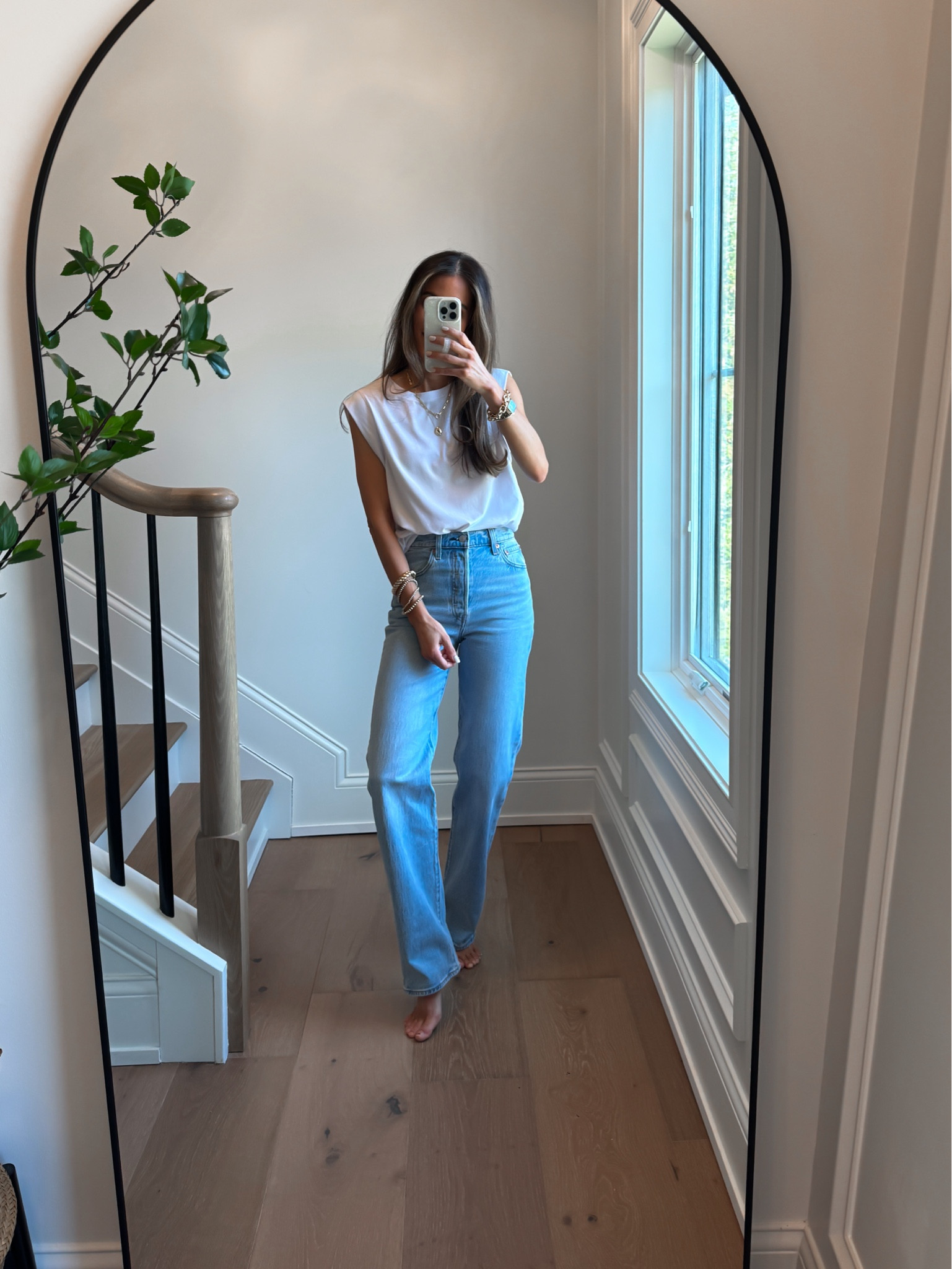 Wearing size 25 jeans and small top 

#LTKSeasonal #LTKootd #LTKFindsUnder50