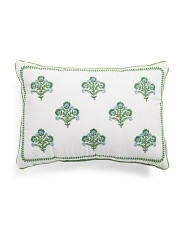 14x20 Ira Floral Stamp Pillow | Marshalls