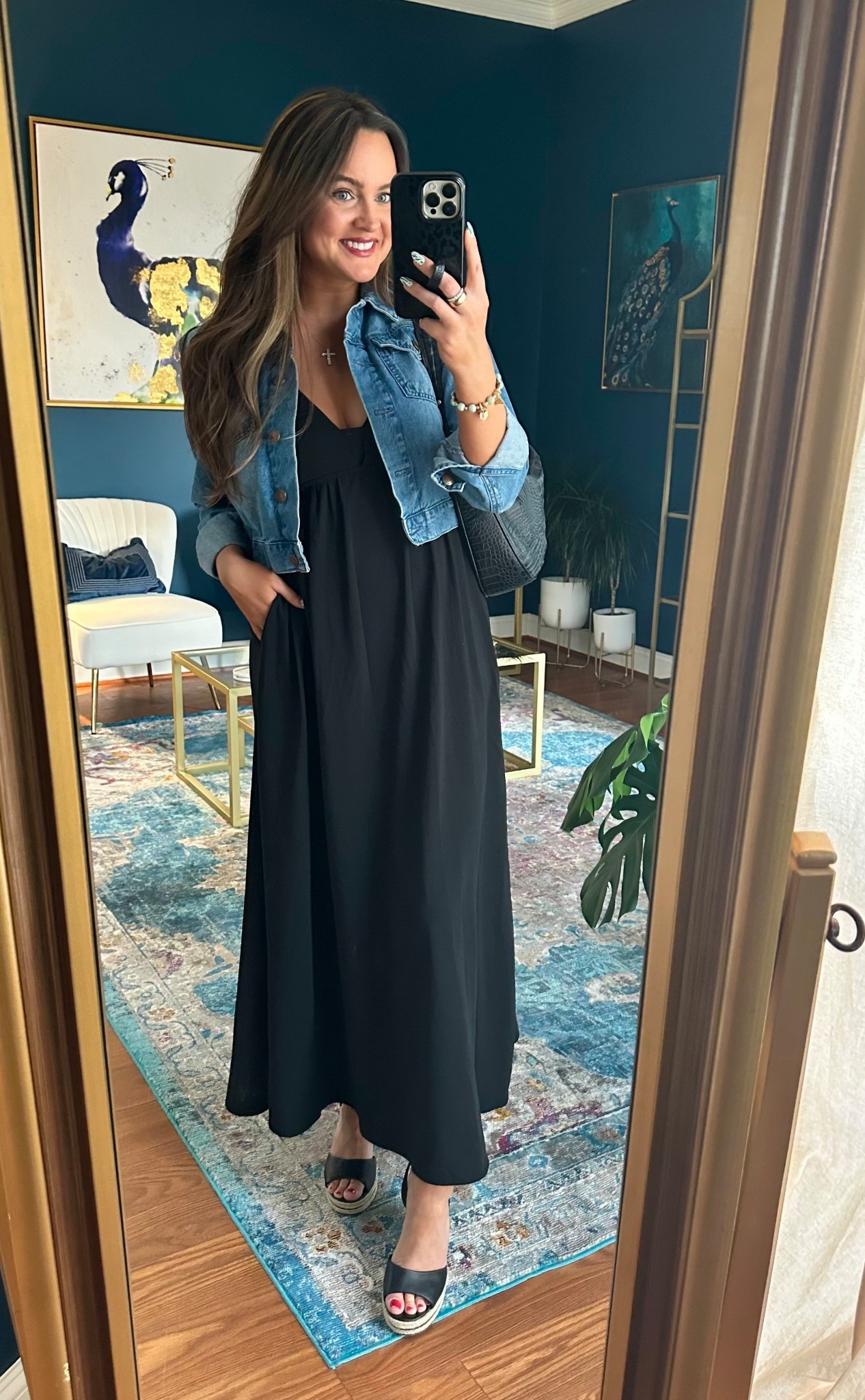 Spring staple: Jean jacket over a maxi with wedges 🖤

#LTKdayinmylife #LTKootd #LTKSpringSale