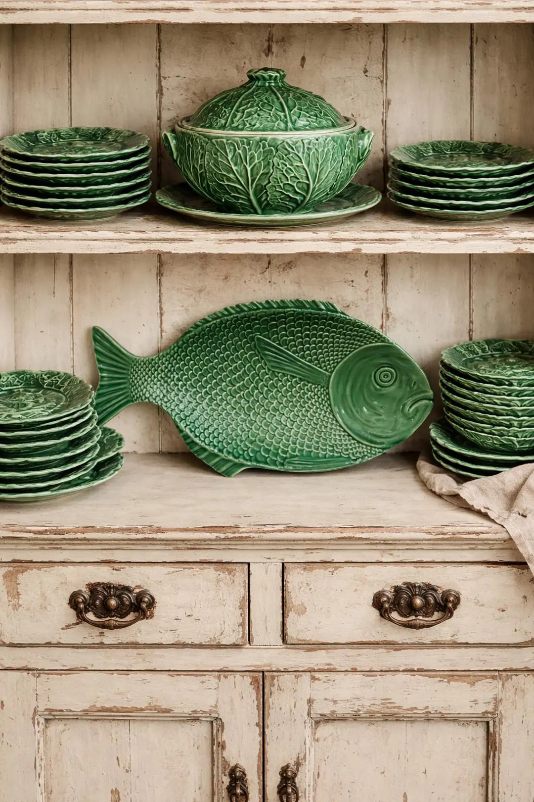 Large vintage made in Portugal green  Majolica fish plate,ceramic green European dinnerware plate... | Etsy (US)