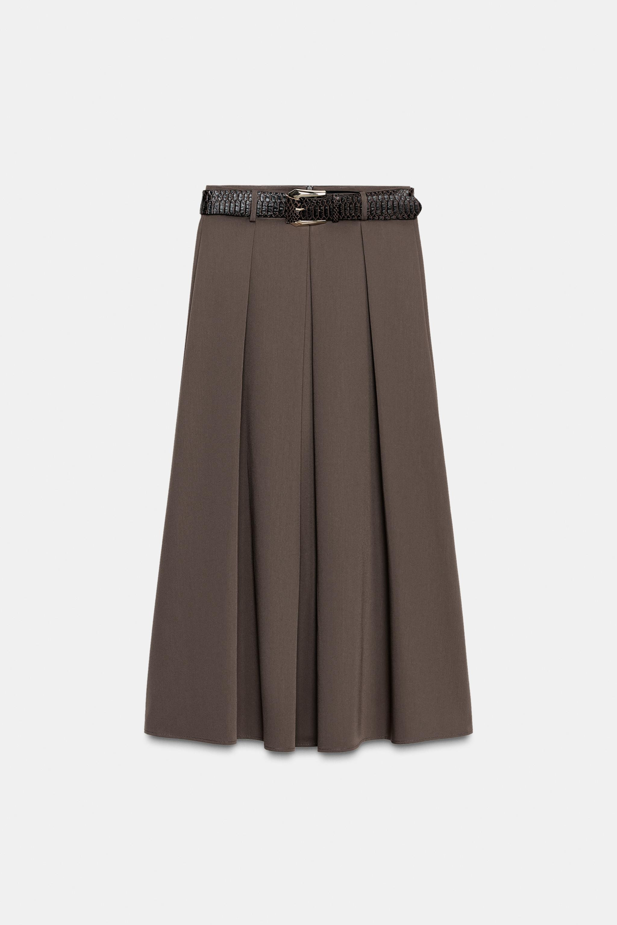 CAPE MIDI SKIRT WITH BELT | Zara US