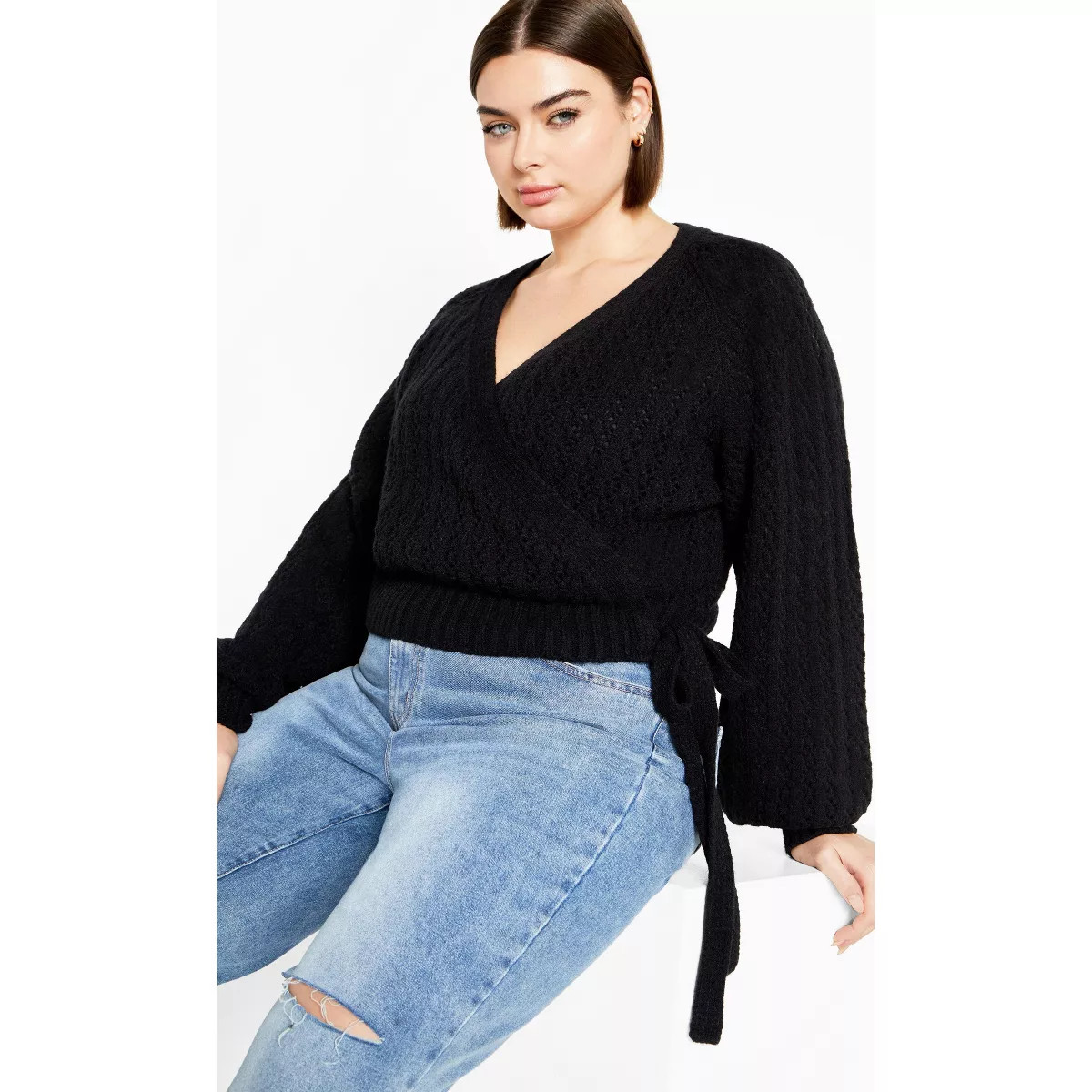 Women's Plus Size Isla Cardigan - black | CITY CHIC | Target