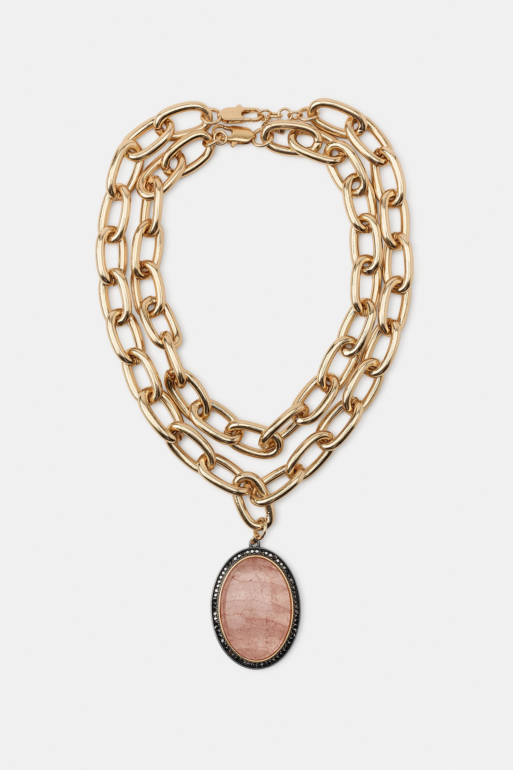 PACK OF 2 MAXI LINK STONE NECKLACES | Zara US
