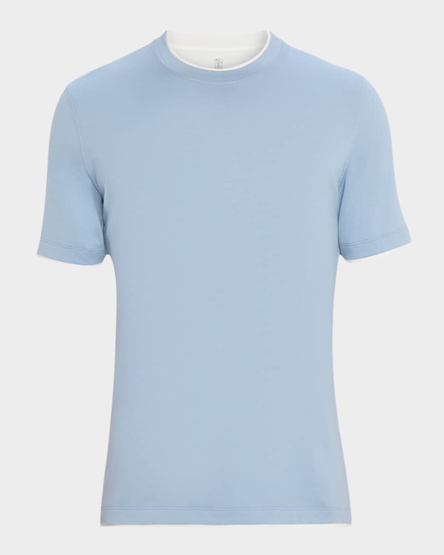 Brunello Cucinelli Men's Slim Fit Tipped T-Shirt | Neiman Marcus