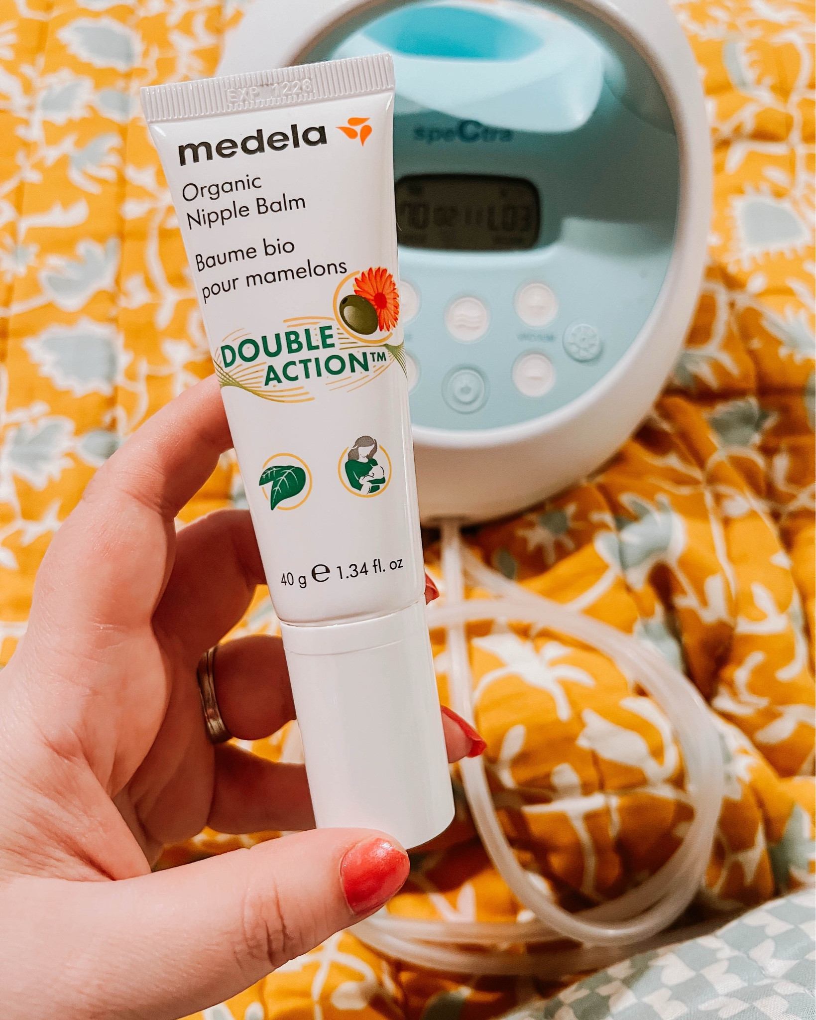 Medela sent me this organic nipple balm for my honest review and I only wish I found it sooner! Early on in my breastfeeding journey I had the WORST cracked nipple that would not heal and both were so sore and raw. I did use other nipple creams that worked well but the application was painful due to the sticky texture and rubbing it in. I absolutely love that this has a pump which makes it much easier to use but it also literally melts into your skin with no sticky feeling so it helps so much with the tenderness! I also love that this is organic and only has four plant based ingredients. Mamas who are breastfeeding, you need this! 

What has been your holy grail on your breastfeeding journey? 

@influenster @medela_us #complimentary #medela #organicnipplecream