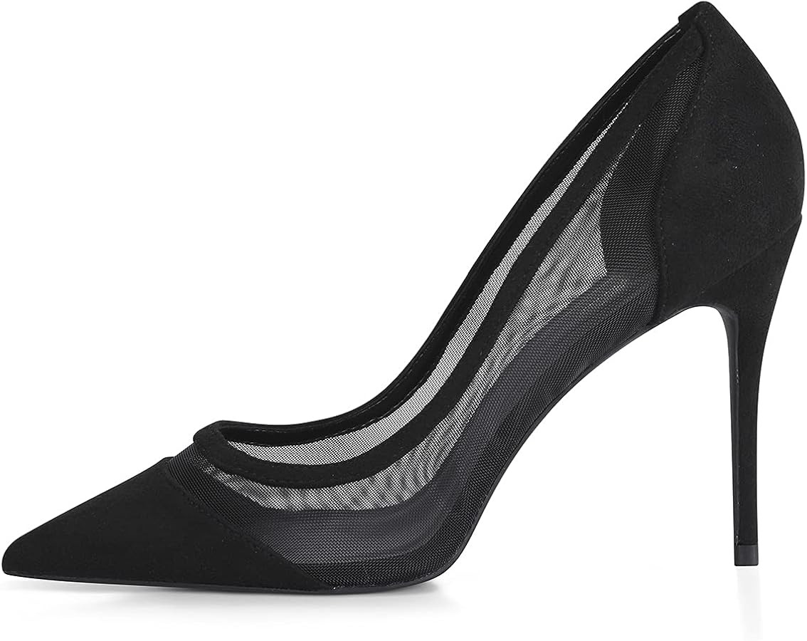 GENSHUO Women's IN4 Classic Pointed Toe High Heels Pumps Wedding Dress Office Shoes | Amazon (US)