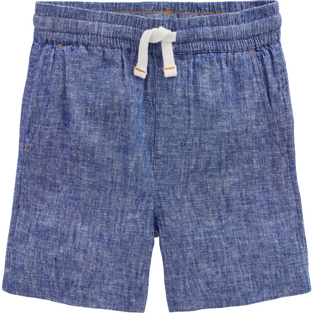 Mini Boden Kids' Linen & Cotton Shorts in Chambray at Nordstrom, Size 7-8Y | Nordstrom