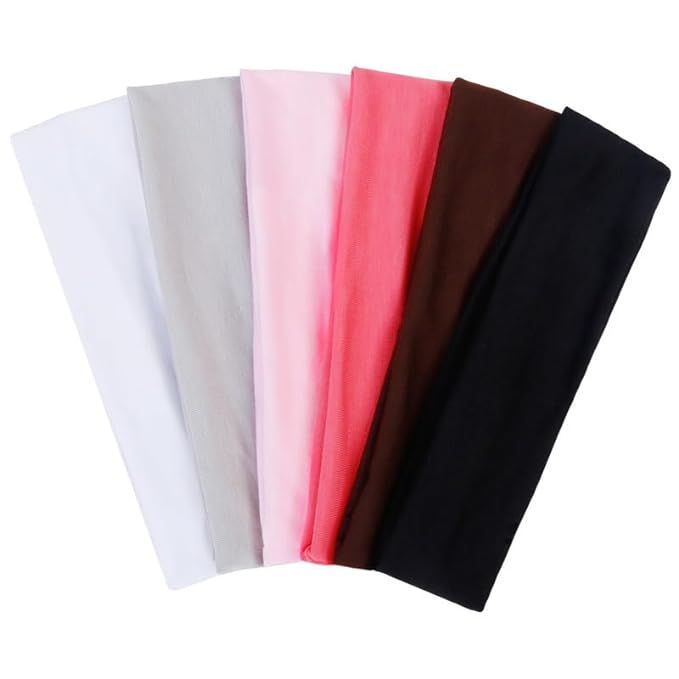 TERSE Cloth Headbands for Women Pink Hair Bands for Women Non Slip Soft Fabric Thin Head Band Ela... | Amazon (US)