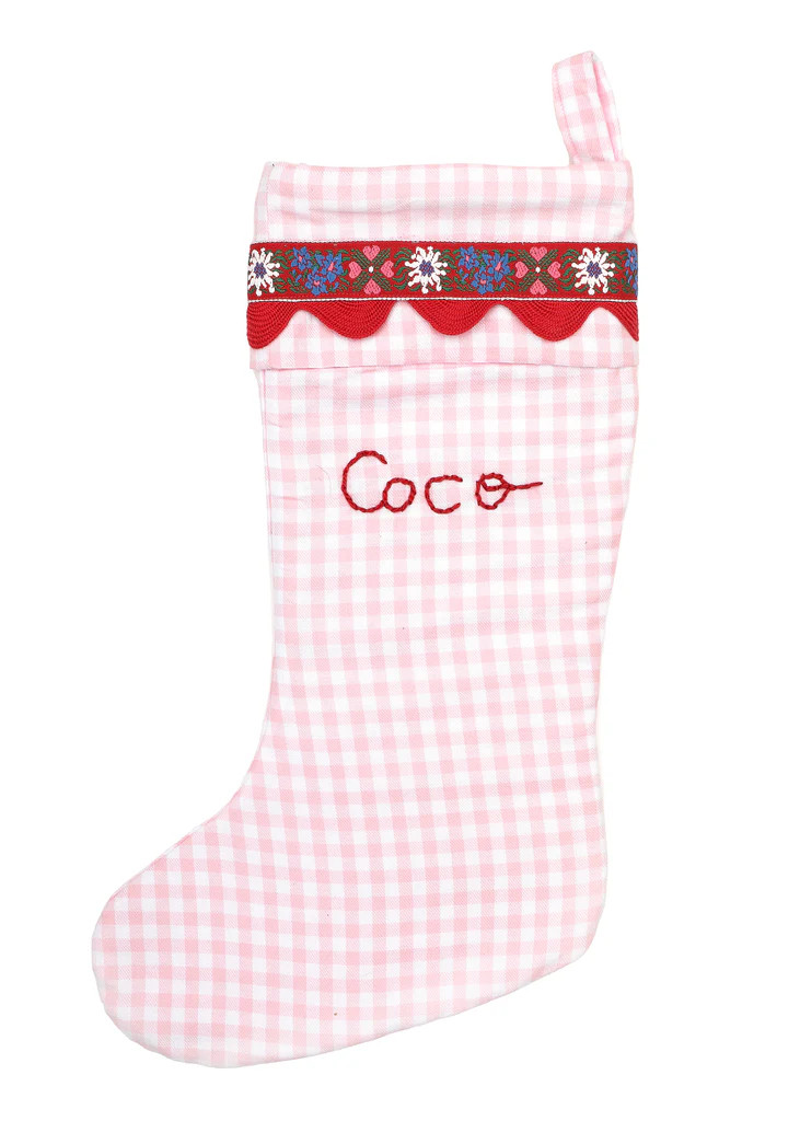 Pink Gingham Stocking | Over The Moon