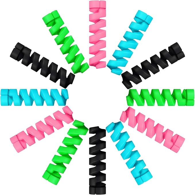 Jetec 24 Pcs Charger Cable Protector,Silicone Flexible Cable Saver,Spiral USB Mouse Wire Protecto... | Amazon (US)