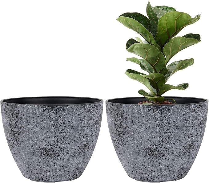 Flower Pots Outdoor Indoor Planter - 11.3 inch Garden Pots Tree Planter for Patio, Deck,Garden,Ro... | Amazon (US)