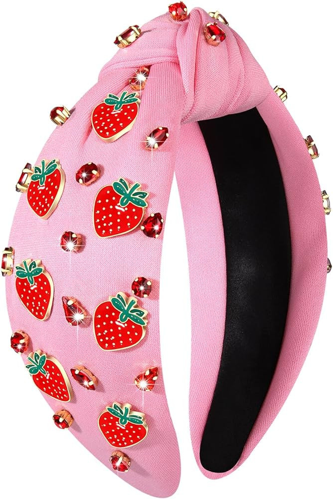 Strawberry Headband for Women, Fruit A-Pink, Hair Accessory for Summer, Beach Vacation, Wedding, ... | Amazon (US)